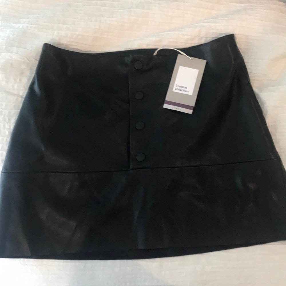 Zara black leather miniskirt